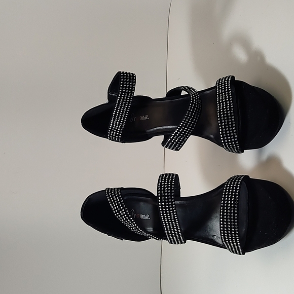 Promise black platform rhinestone stiletto sandals Size: 8 - Picture 3 of 5